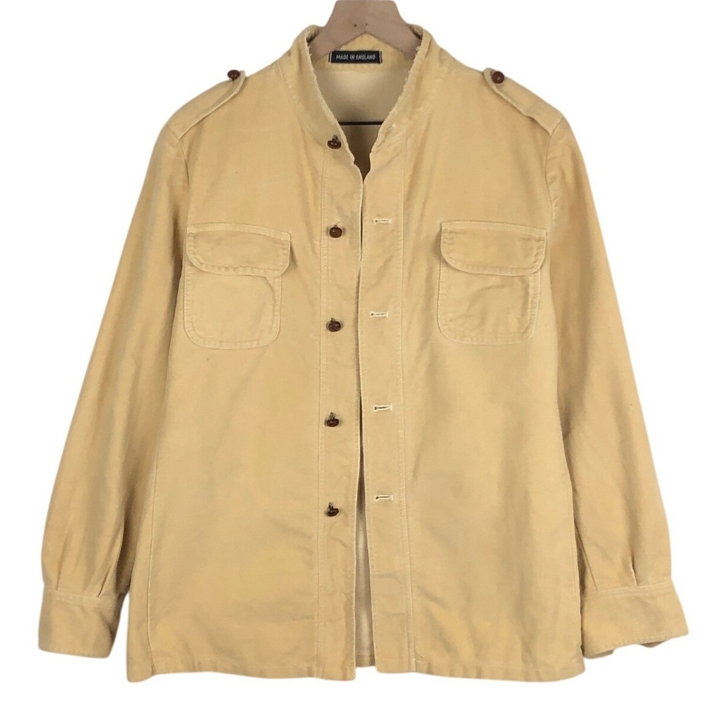 VTG Authentic Imports Cotton Velvet Utility Field Jacket Sz L 42 Butter England